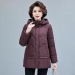 Talvised uued puuvillased riided naiste keskmised ja pikad Korea versioon Liibuvad puuvillase polsterdatud riided Paksendatud soojad ja mitmek&uuml;lgsed naiste jakid 5XL punane