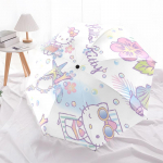 Gradienttaust Hello Kitty muster, automaatselt kokkupandav vihmavari, kaasaskantav ja kokkupandav disain, 8 tugevdust, j&otilde;ulu- v&otilde;i s&uuml;nnip&auml;evakingitus. mitmev&auml;rviline