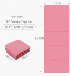 TPE Kaasaskantav libisemiskindel joogamatt, Kokkupandav 183x61x0.6cm, Mitmeotstarbeline &uuml;li&otilde;pilase p&auml;evitusmatt 183*61*0.6cm hall v&auml;rv