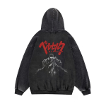 Berserk Anime Hupparid Mehed Naised Gooti Manga Huppariga Pullover Vabaaja Dressipluusid Vintage Streetwear Meeste R&otilde;ivad 6XL black