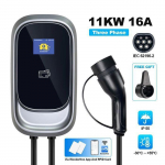 Borne de recharge pour v&eacute;hicules &eacute;lectriques, contr&ocirc;le par application et RFID, r&eacute;glage flexible du courant, 11 kW, type 2 OEM