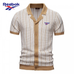Reebok Suvine Tikitud Uus Meeste L&uuml;hikeste Varrukatega Kootud Polo Triibuline Moodne &Auml;ripolo S&auml;rk Meestele S