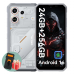 OSCAL MARINE 3 Android 16 Nutitelefon 8GB+256GB MediaTek Helio G81 Tugevdatud telefon Mobiilne 8+256 with a phone case valge