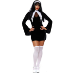 Halloweeni nunnakost&uuml;&uuml;m Nunnakost&uuml;&uuml;m cosplay pikak&auml;eline nunnakost&uuml;&uuml;m lavastus&uuml;likond S black