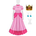 Printsess Peach Halloweeni Cosplay Kost&uuml;&uuml;m - Super Mario Bros XXL pink