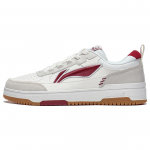 Li Ning Tianji 2.0 Synthetic Leather Slip Resistant Abrasion Resistant Low top Skateboard Shoes Men's White Gray Red AGCT211-6 46