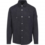 Stone Island Denim Research Denim Raw 13.5oz Originaalne Lehmannahk Jakk As&uuml;mmeetriliste Taskutega Pikkade Varrukatega S&auml;rkjakk K2S151100008S00J8VJ200 XL