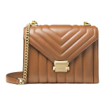 Michael Kors Mk Whitney Kett Commuter Vintage Klassikaline Tepitud Lambanahast &Uuml;mbrikuga &Otilde;lakott Naiste kotid Karamellipruun 30F8GXIL3T-203 Basic Set (Bag+Dust Bag)