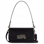 Coach Harper 24 Metallikust detailidega Eemaldatav k&auml;epide L&auml;ikiv rafineeritud vasikanahast Crossbody &otilde;lakott Keskmine Naiste kotid Must CCE65-QBBK Basic Set (Bag+Dust Bag)