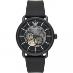 Emporio Armani Aviator Must Nahast Meeste Mehaaniline Automaatne Kell AR60028 must