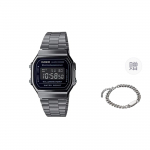 Casio Meeste Must Kell A168WGG-1B- Silver