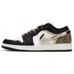 Jordan Air Jordan 1 Madal libisemiskindel kulumiskindel madala s&auml;&auml;rega vintage korvpallijalatsid Meeste Must Pruun 553558-131(Team24-) 40