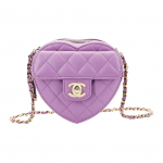 Chanel S&uuml;damikukujuline Teemantmustriga Nahast Kett Lambanahast Armastuskott Messenger Bag Naiste Lilla Roosa Box(Basic Set+Box) lavendli roosa v&auml;rv
