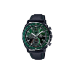 Casio Edifice Seeria Minimalistlik Mood Kvartsmehhanism Ehtne Nahkrihmaga K&auml;ekell Roheline Tihvt Meeste kellad EFV-600CL-3 Black Green Watch Dial black