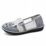 Suvised V&otilde;rkjalatsid Uued Naiste Hingavad Vabaaja Slip-on Tikitud Mokassiinid Moodsad L&auml;bil&otilde;ikega Vanad Pekingi Kangast Kingad V&otilde;rkjalatsid 35 hall v&auml;rv