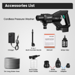 500W 100Bar Juhtmeta Kaasaskantav K&otilde;rgsurve Autopesur Pesur Masin 6-in-1 Veep&uuml;stol