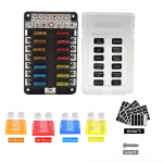 12V 32V 12-suunaline kaitsmekarp negatiivse siini plastkattega kaitsmekarbi hoidja M5 tihvt koos LED-indikaatoriga, sobib autoveoautodele