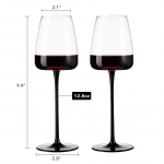 12.8(fl.oz) Pinot Noir J&auml;&auml;tisepokaal Kristallpunase Veini Klaas Must Sirge &Otilde;huke Varrega Pokaal Joogin&otilde;u Kodu Baar Sobib Kingituseks