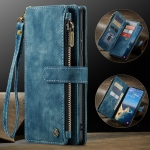 CaseMe-C30 Rahakott &uuml;mbris Samsung Galaxy S23 S24 S25 S26 Ultra jaoks Luksuslik Flip PU Nahast Kaardipesa Hoidjaga Telefonikate For Samsung Galaxy S24 Plus sinine