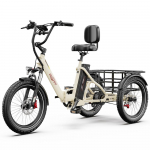 Elektriratas Onesport OT30 Pro 20 500W Mootor Kokkupandav Elektriline Kaubaratas Shimano 7 K&auml;iku Kaks Ketaspidurit 48V 18AH Maksimaalne Koormus 180Kg beež