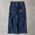 RogueWave Y2K Mood L&otilde;dvad Sirged Teksap&uuml;ksid T&auml;navahip Hop Vintage &Uuml;le suuruse Laiad P&uuml;ksid Unisex P&otilde;randani Teksap&uuml;ksid S