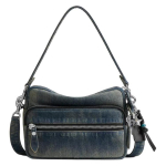 Coach Dakota 24 Denim Crossbody &Otilde;lakott Meeste kotid H&otilde;bedane Tume-Sinine CDU88-DDE Basic Set (Bag+Dust Bag)