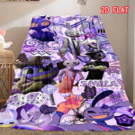 H&auml;mmastav Digitaalne Tsirkus Jax Flanellitekk, Roosa Taust Naeratav J&auml;nese Kuju Hubane Viska-tekk 130cm x 150cm
