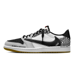 Jordan x Travis Scott Air Jordan 1 Nahast Madalad Vintage Korvpallijalatsid Unisex Must Valge DZ4137-700(Team330-) 35.5