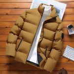 Parka jope meeste s&uuml;gistalvine puuvillane polsterdatud soe paksendatud meestemoodne krae riided puhvis mantlid noortele L khaki
