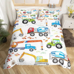 Ehituss&otilde;idukid Poistele Ekskavaator Tekikate Kollane Traktori Voodipesukomplekt Teismelistele Lapsele Vana retroauto Teematoa sisustus 135x200cm