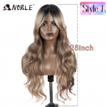 &Scaron;ikk S&uuml;nteetiline Pitsi Esiosa Parukas Pikk Laineline 36 Kehalaineline K&uuml;ljeltlahkumine Pitsi Parukas Naistele Pitsi Esiosa Parukas Ombre Blondi Cosplay Parukas (as the picture,150%&36inches&Lace Part Wig)