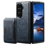 Luksuslik 2-&uuml;hes Tugeva Magnetilise Nahast Rahakott Kaardipesa Telefonikate Samsung Galaxy Z Fold 7 jaoks Jalatugi Traadita Laadimise Kate Galaxy Z Fold7 sinine