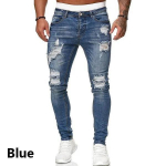 Mood Teksad Mehed Skinny Denim Pant Meeste Rebenenud p&uuml;ksid T&auml;navar&otilde;ivad Meeste Denim Teksad Pliiatsp&uuml;ksid S