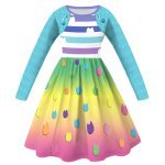 Laste Gabby's Dollhouse Multikas Cosplay R&otilde;ivad Gabby Kass T&uuml;drukud Printsessi Kleit + P&uuml;ksid Halloweeni Pidu S&uuml;nnip&auml;ev Cosplay Kost&uuml;&uuml;m 110 blue