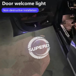 AWLV7 2tk Skoda Superb 2 MK2 Superb 3 2009-2024 jaoks LED Auto Ukse Logo Projektori Lamp Tervituslamp Kummitusvarju Lamp Tervitusvalgustid 2PCS gray