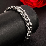 Meeste 10MM 925 Proovih&otilde;bedast Curb Kuuba Kett K&auml;ev&otilde;ru Klassikaline Itaalia Disain 7-10 Tolli Unisex Lihtne Ehtekink 9.5 inches h&otilde;be