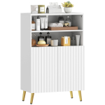 Vannitoakapp, Kapi eluruumidesse, Pehmelt sulguvad uksed, 2 avarat riiulit, MDF, Valge 60 x 31.8 x 93 cm valge