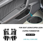 Sisekleepsu komplekt Seat Leon MK4 Cupra Leon Cupra Formentor 2020-2025 Ukse kaarditasku liistudele Suede Sticker / for left-hand must
