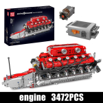 Mould King 10169 Kiirusauto V12 Mootor Ehitusklotsid Tehniline Auto Mootori M&auml;nguasjad Montaažimootori Telliskivi Komplekt Laste J&otilde;ulukink gray