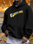 Vabaaja fliisvoodriga tr&uuml;kitud kapuutsikas - Soe talvine pullover NEW HOLLAND disainiga XXL black