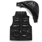 Talvine laste kapuutsiga vest Kevadjakk beebit&uuml;drukutele &Uuml;ler&otilde;ivad S&uuml;gis Paks poiste jope Teismeliste &otilde;pilaste mood Laste p&otilde;hitooted Vest 170 black