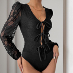Naiste Jumpsuit Pitsist Patchwork Seksikas must Body XL must