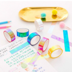 5 rulli/komplekti v&auml;rviline s&auml;rav vikerkaarlaseriga dekoratiivne kleeplint DIY scrapbooking kleebise silt 5pcs mitmev&auml;rviline