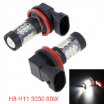 2tk H8 H11 80W LED udus&otilde;iduauto esituled lambipirnid &uuml;livalged 6500K