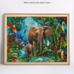 Teemantmosaiik T&auml;ieliku paigutusega loomad Teemantmaali puur &Uuml;mmargune elevant Teemanttikandid 20X30