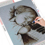 5D Jaapani teemantmaal T&auml;is &uuml;mmargune Little Girl Drill Tikandid Teemant 20X30