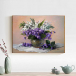 Teemanttikandid Hobi lilla-valge lillega DIY Teemantmaal Ristpistes Teemant Magamistoa sisekujundus 20X30CM