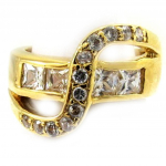 Bague Plaqu&eacute; Or 'R&eacute;v&eacute;rences' Blanc 52 valge