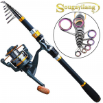 &Otilde;ngeritva ja -rulli kombinatsioonid S&uuml;sinikkiust 1,8M-3,3M Teleskoop&otilde;ngeritv 11BB Spinning &Otilde;ngerull 1.8M Rod&Reel 1000