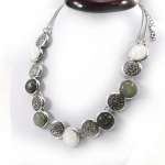 NOA [G8327] - Collier Cr&eacute;ateur 'Sissi' gris hall
